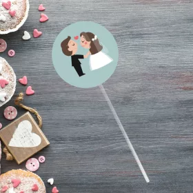   Csókot Adó Pár tortabeszúró, tortadísz az esküvői tortára