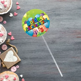   Boldog Születésnapot Lufis - tortabeszúró, tortadísz a szülinapi tortára