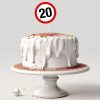 Sebességkorlátozó Tábla 20-as - tortabeszúró, tortadísz a szülinapi tortára