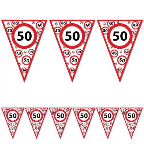 Zászlófüzér 50. szülinapra sebességkorlátozó 3m